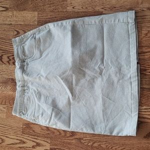 (4) FDJ French Dressing Jeans Atriped Stretch Denim Fitted Skirt Cottagecore